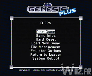 Emulateur Sega MegaDrive sur Wii - Genesis Plus GX