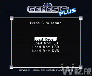 Chargement d'un jeu depuis SD, USB ou DVD - Genesis Plus GX