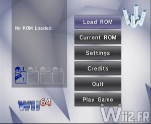 Wii 64 - Interface d'accueil